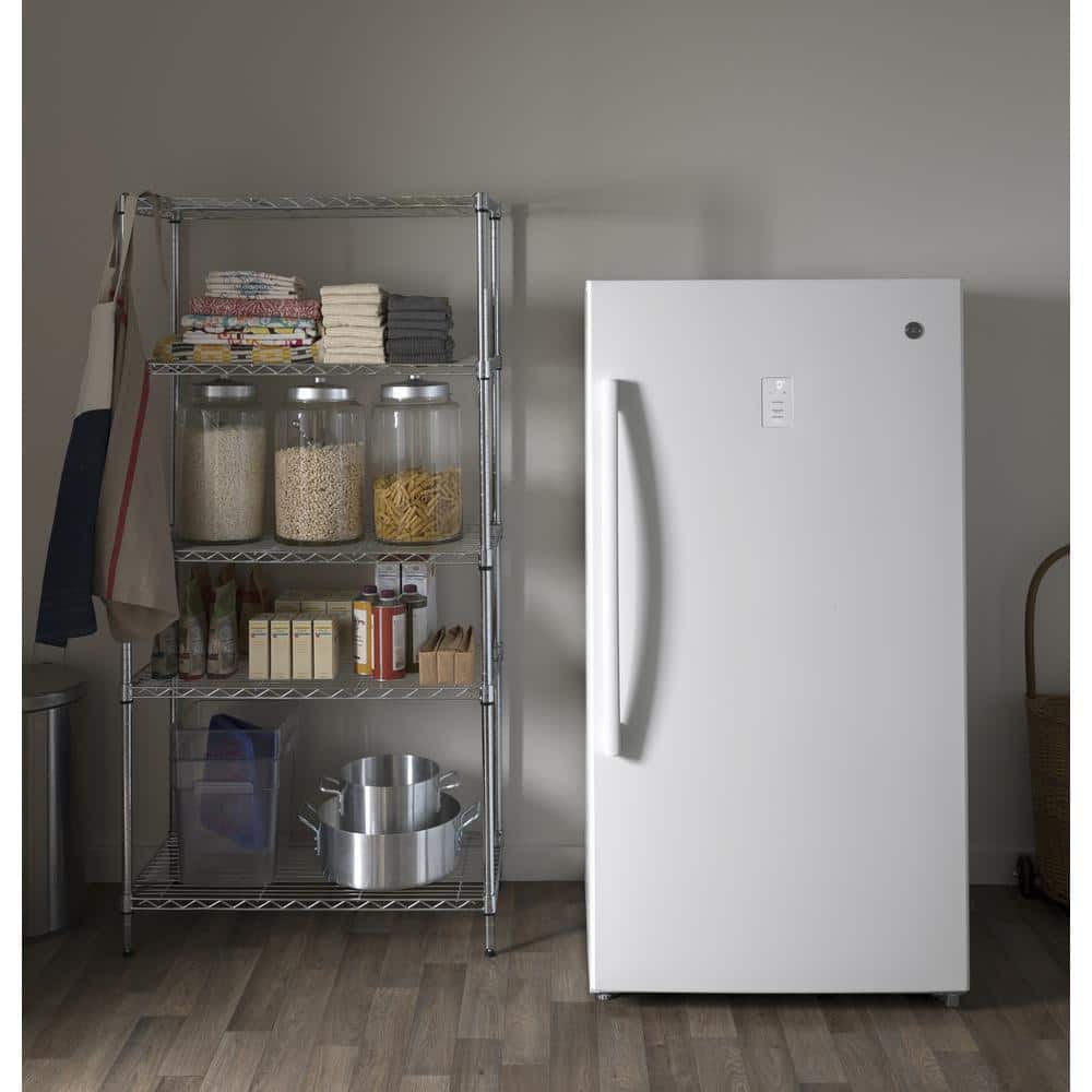 White Frost-Free Upright Freezer with Electronic Controls