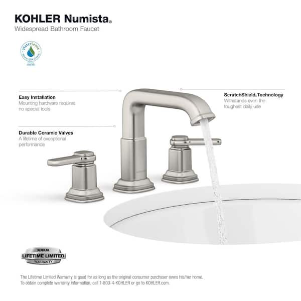 Moen Vs Kohler Bathroom Faucets Everything Bathroom   Vibrant Brushed Nickel Kohler Widespread Bathroom Faucets K R26585 4d Bn 4f 600 