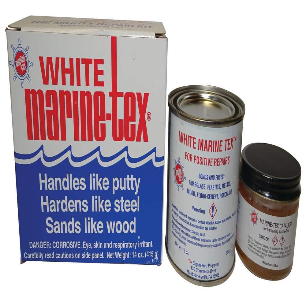 Marine-tex Epoxy Putty Repair Kit White 14 Oz With 4 Mixing Sticks for sale  online