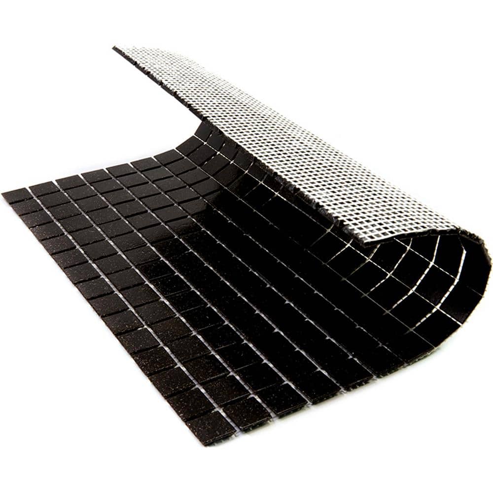 Dune 12 in. x 12 in. Glossy Dark Brown Glass Mosaic Tile