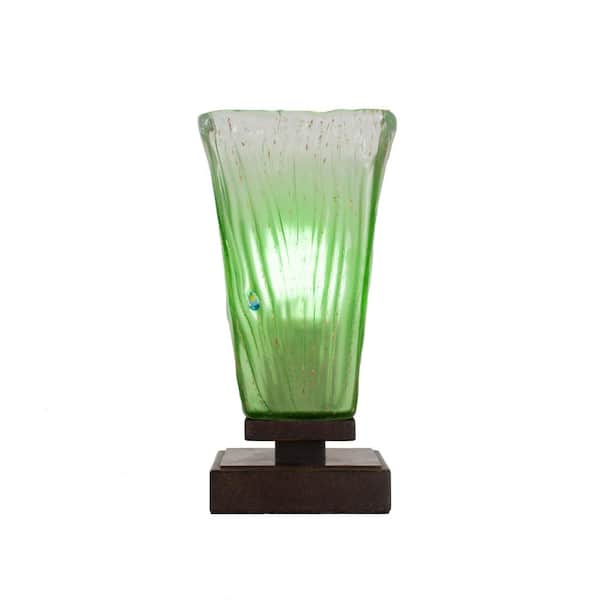 Unbranded Quincy 8.75 in. Dark Granite Accent Lamp with Glass Shade