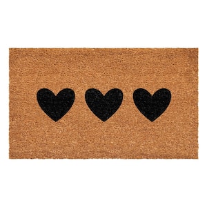 Trio Hearts Doormat, 17" x 29"