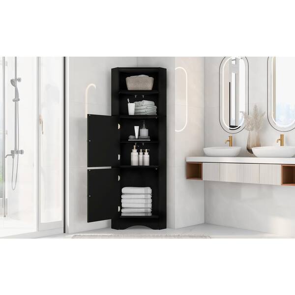 Ameriwood SystemBuild Clarkson Mini Refrigerator Storage Cabinet (Black)