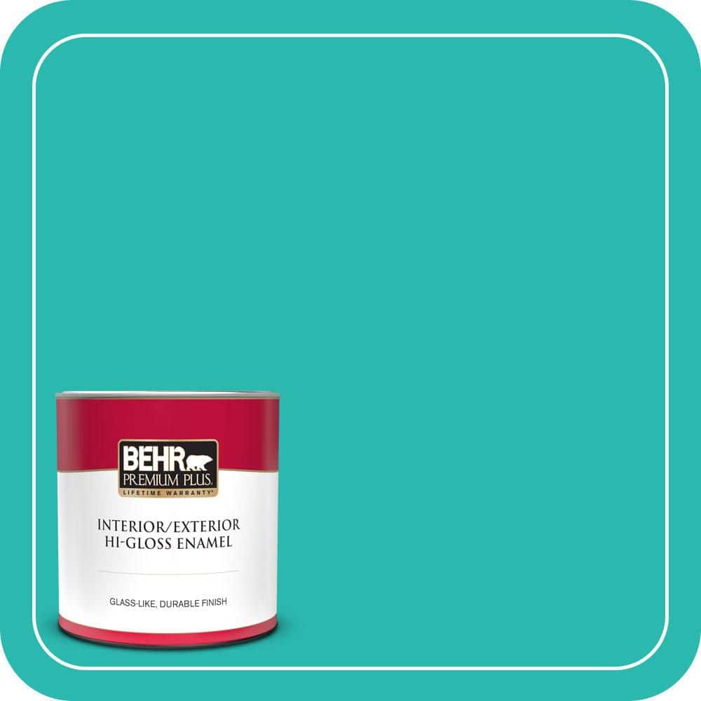 1 qt. #P450-5 Island Aqua Hi-Gloss Enamel Interior/Exterior Paint & Primer price history on PriceWatchPro