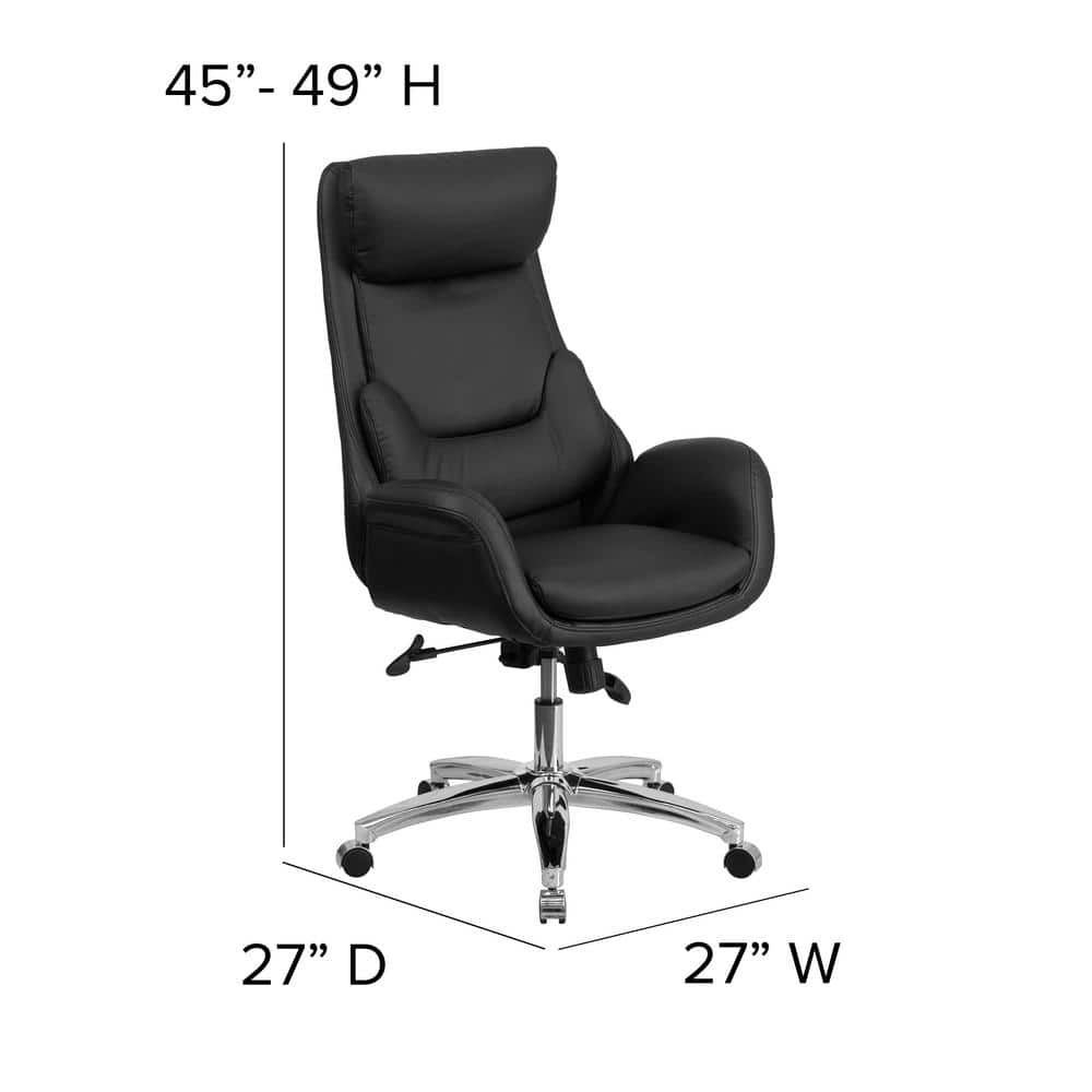 Burgundy High-Back LeatherSoft Swivel Executive Chair with Footrest