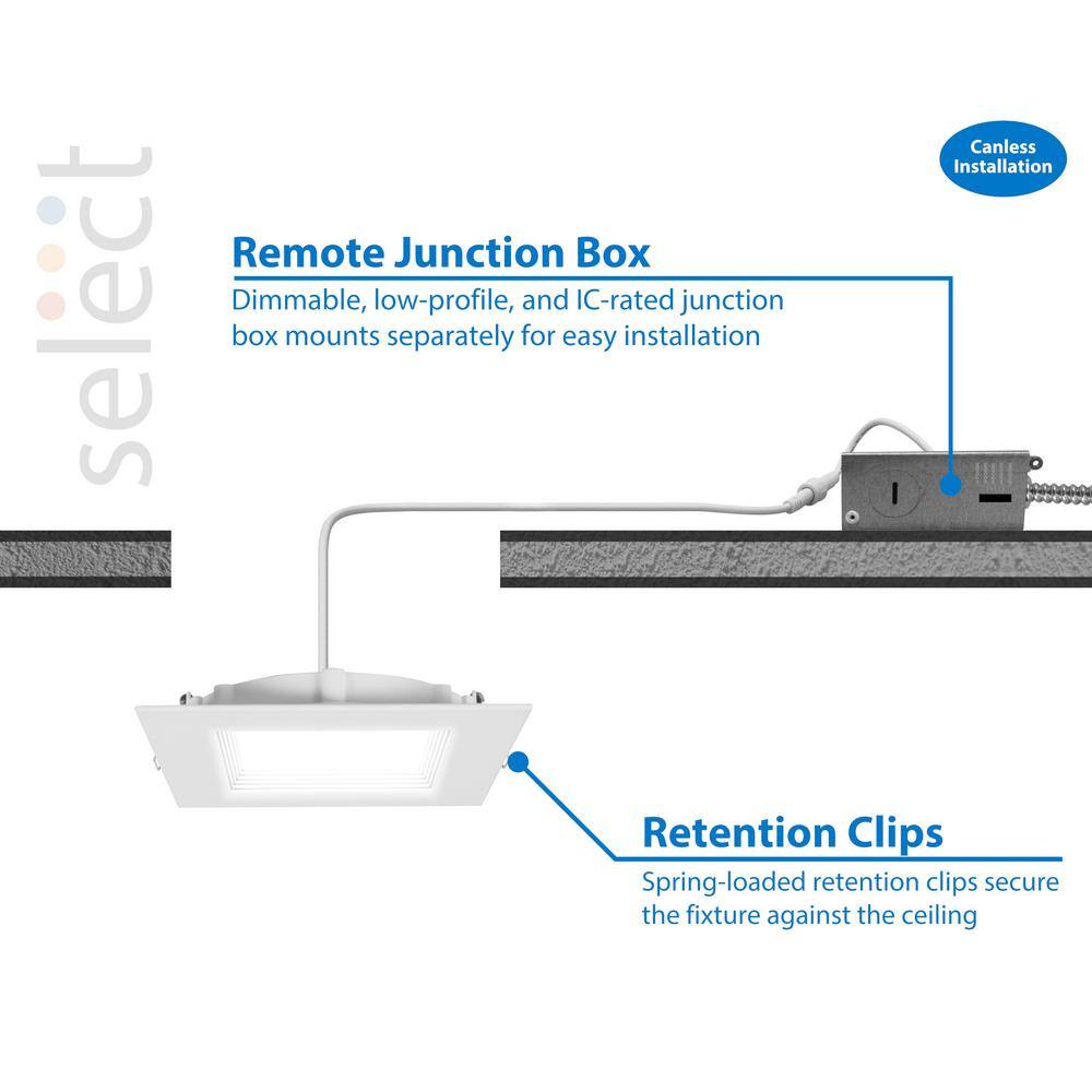 6'' White Selectable Color Temperature Dimmable LED Recessed Lighting Kit
