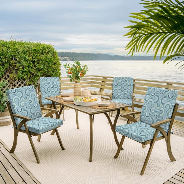 ARDEN 20 in. x 20 in. Outdoor High Back Dining Chair Cushion in
