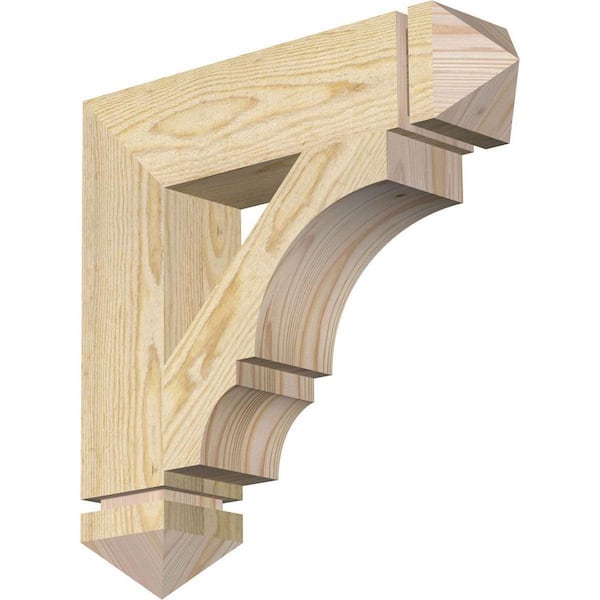 Ekena Millwork 4 in. x 18 in. x 18 in. Douglas Fir Balboa Arts and Crafts Rough Sawn Bracket