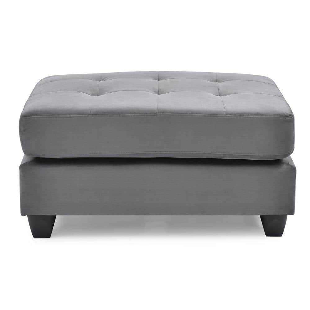 Malone Gray Tufted Ottoman