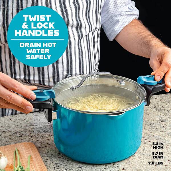 Gotham Steel Aqua Blue 5 qt. Non-Stick Aluminum Ti-Ceramic