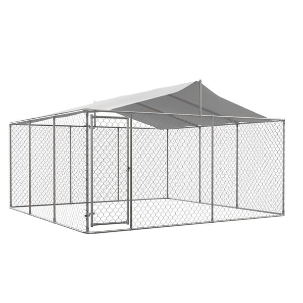 14.8 ft. x 14.8 ft. x 7.6 ft. (Wall 5.8 ft. H) Outdoor Large Dog Kennel Heavy-Duty Pet Playpen Poultry Cage Exercise Pen