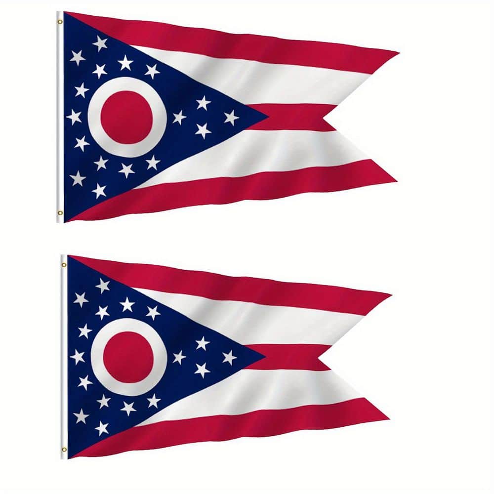 ANLEY Fly Breeze 3 ft. x 5 ft. Polyester Ohio State Flags (2-Pack) A ...