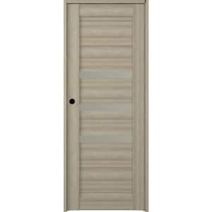 Dora 18 in. x 84 in. Right-Hand Frosted Glass Shambor Solid Core Wood Composite Single Prehung Interior Door