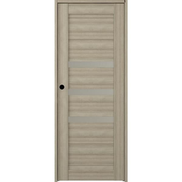 Belldinni Dora 32 in. x 96 in. Right-Hand Frosted Glass Shambor Solid Core Wood Composite Single Prehung Interior Door