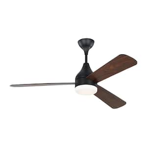 Streaming 52 in. LED Indoor/Outdoor Midnight Black Smart Ceiling Fan with Remote Control and Reversible Motor