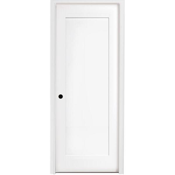 Steves Sons 24 In X 80 In 1 Panel White Primed Shaker Solid Core Wood Single Prehung Interior Door Right Hand With Bronze Hinges J64m1nnnlerhb The Home Depot