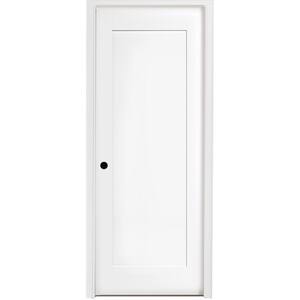 Steves & Sons 36 in. x 80 in. 3-Panel Equal Shaker White Primed LH ...