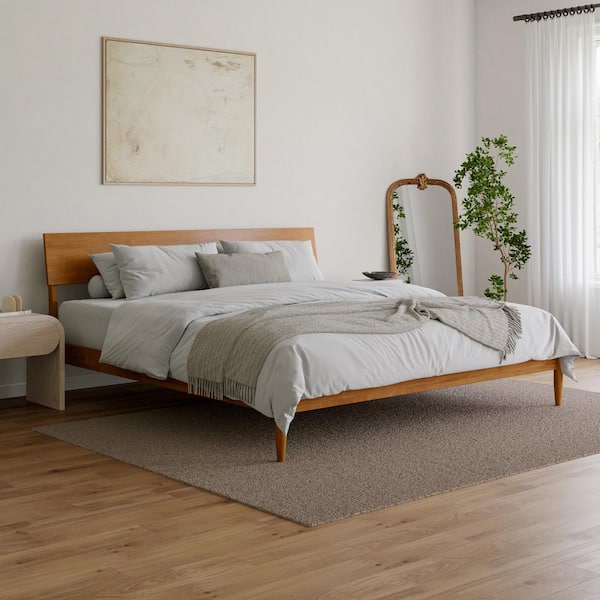 AFI Bradford Light Toffee Natural Bronze Wood Frame King Platform