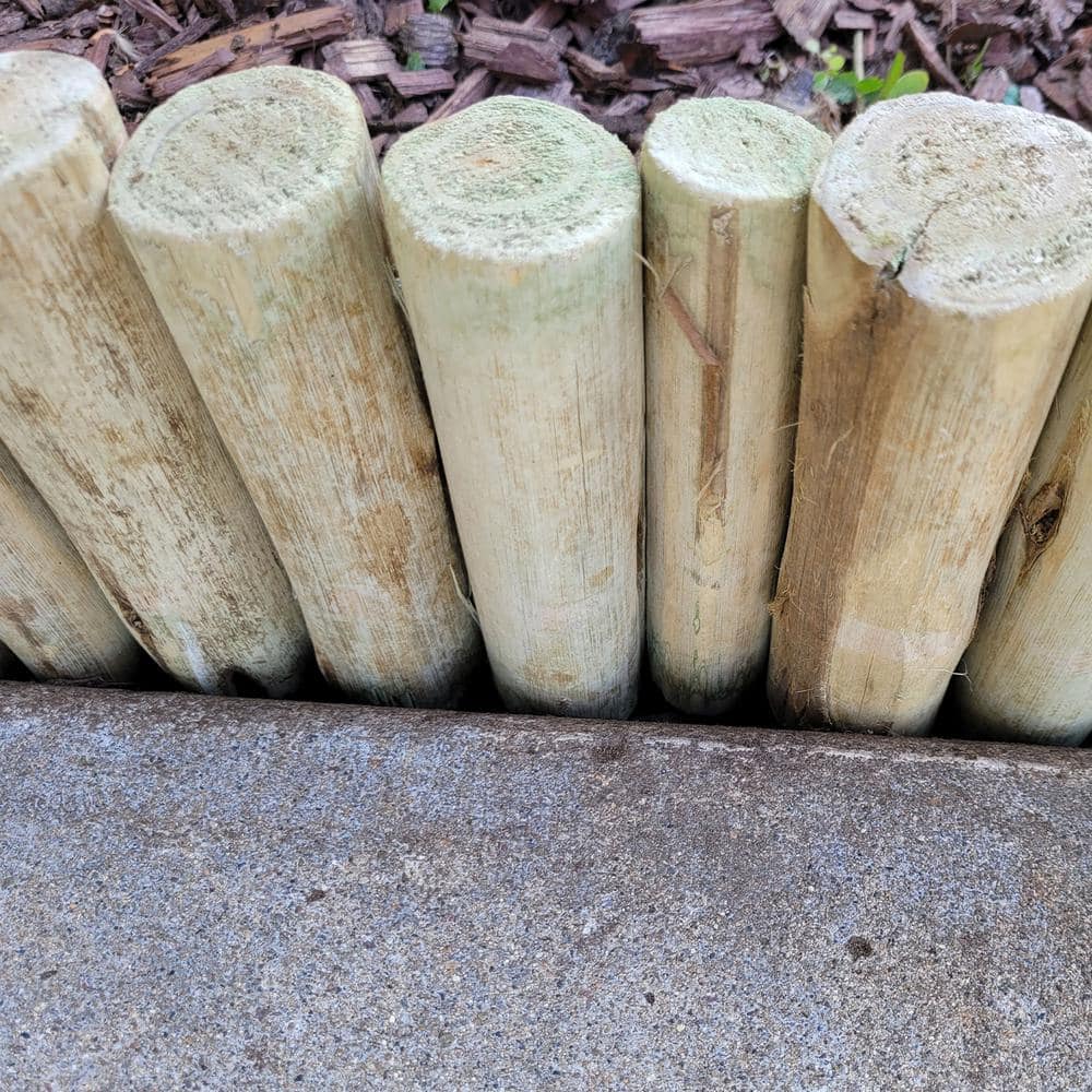 Natural Eucalyptus Wood Garden Border Edging, 6'' H x 72'' L