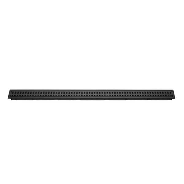 Schluter Kerdi-Line Matte Black 62-15/16 in. Square Linear Drain Grate Assembly Floor Installation Kit for Accessory