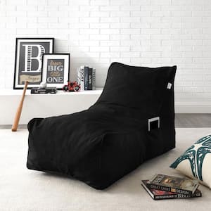 Resty Black Bean Bag Lounge Chair Nylon Foam Sleeper