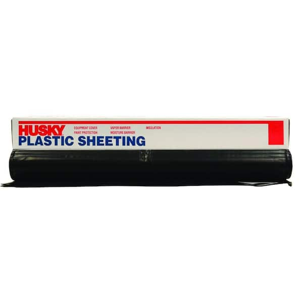 Husky 12 ft. x 50 ft. Black 4 mil Plastic Sheeting