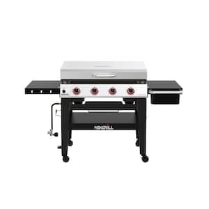 Daytona 4-Burner 36 in. Propane Gas Griddle in Black with Stainless Steel Lid