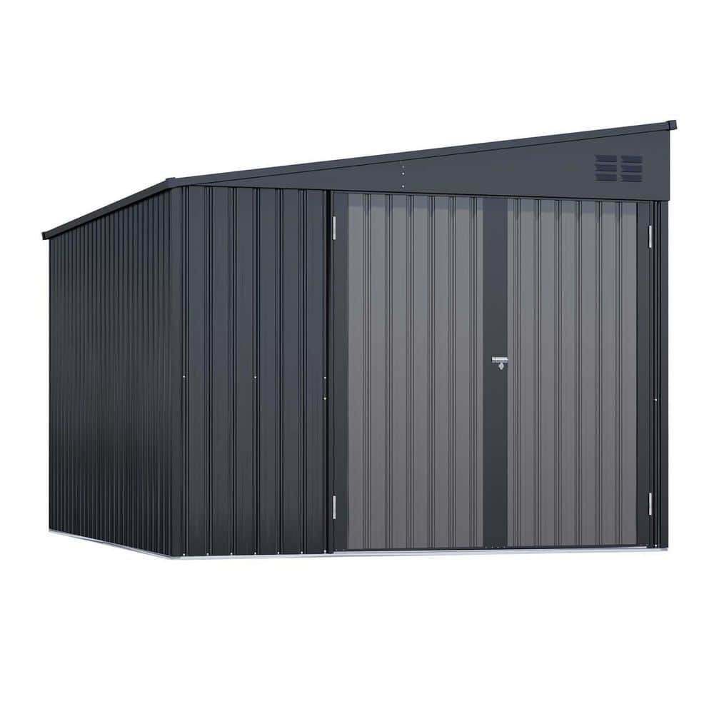 8 ft. W x 10 ft. D Dark Gray Metal Shed with Vents (80 sq. ft.) price history on PriceWatchPro