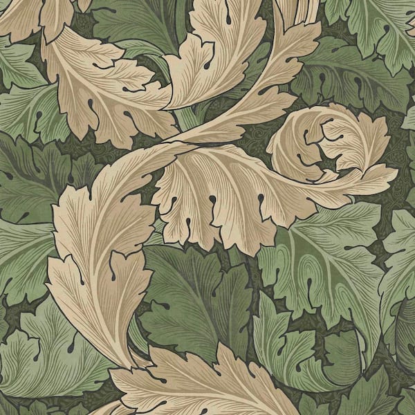 Graham & Brown William Morris At Home Acanthus Green Wallpaper Sample