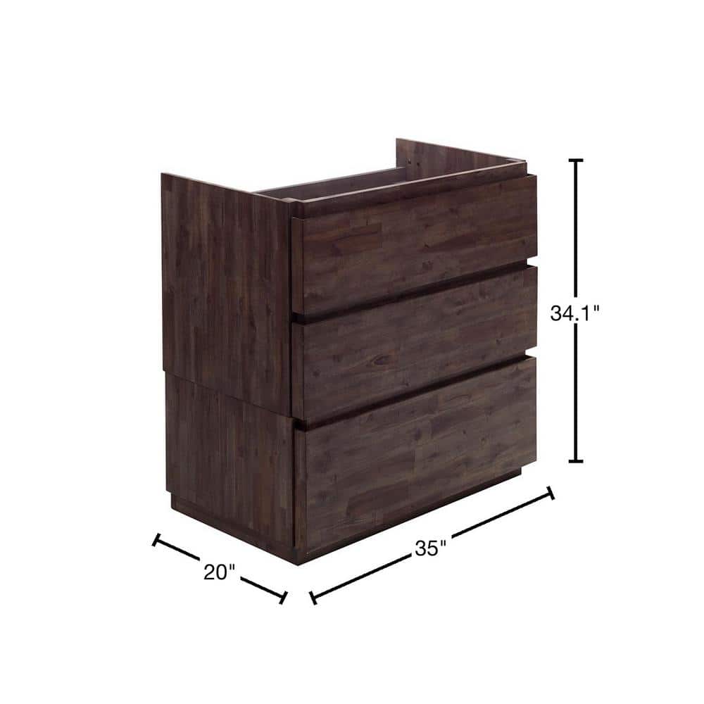 Formosa 35" Brown Engineered Wood Freestanding Vanity Base