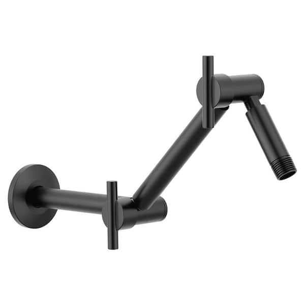 0.5 in. Straight Adjustable Shower Arm in Matte Black