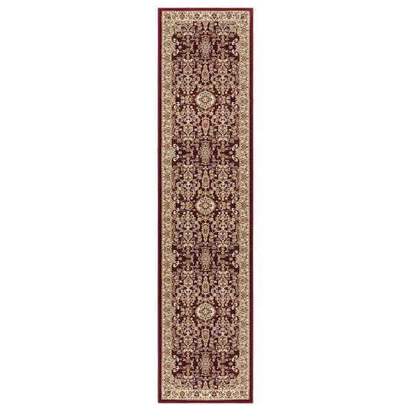 Gertmenian Majestic Vernon Red 2 ft. x 8 ft. Floral Indoor Runner Rug