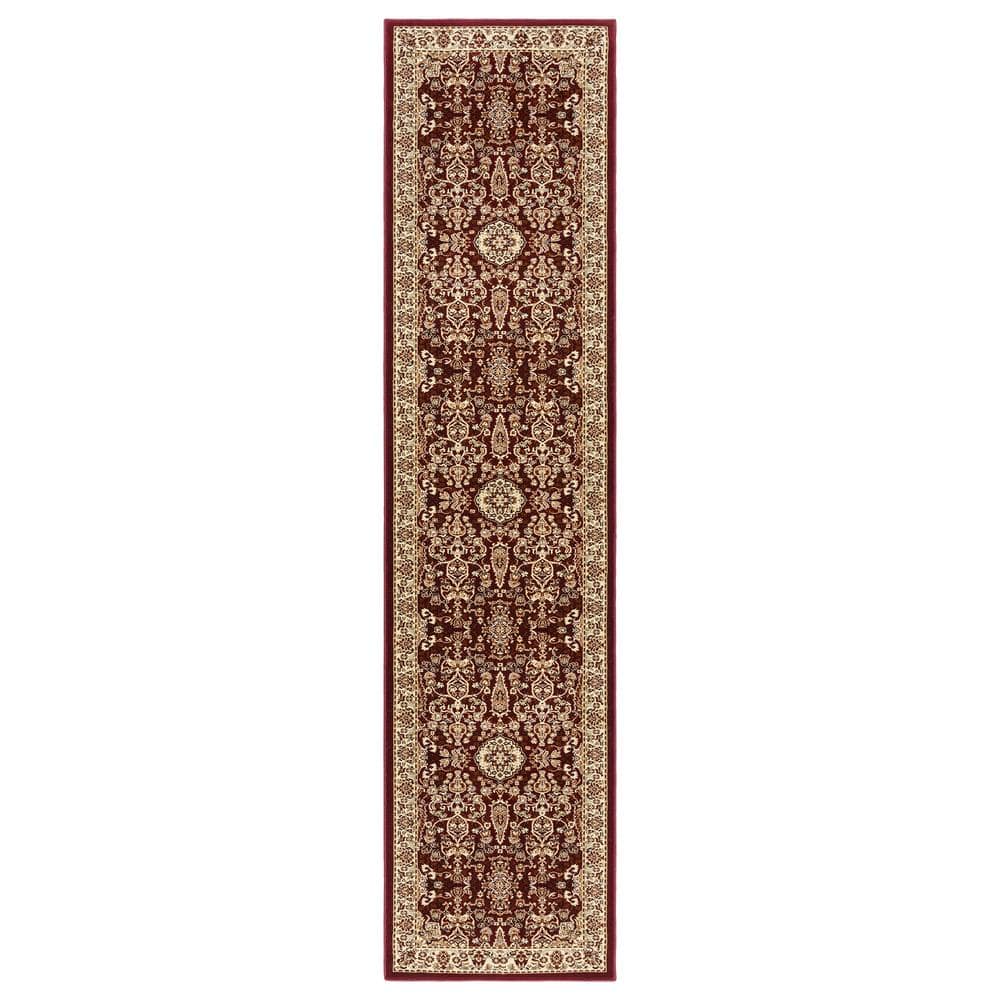 Gertmenian & Sons Majestic Vernon Red 2 ft. x 8 ft. Floral Indoor