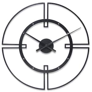 Cosmo 24 in. Wall Clock - Black Metal Frame