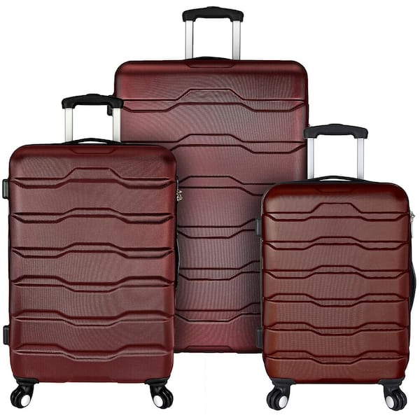 Elite Luggage Omni 3-Piece Hardside Spinner Luggage Set, Red