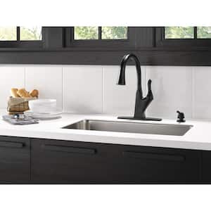 Everly Single-Handle Pull-Down Sprayer Kitchen Faucet with ShieldSpray Technology and Soap Dispenser in Matte Black