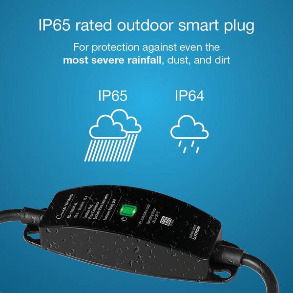 Lutron Caseta Weatherproof+ Outdoor Smart Plug with Pico Remote for Landscape/String Lights, 15A On/Off, Black (P-PKG1OUT-BL)