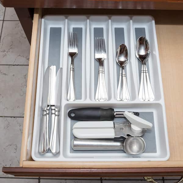 Kitchen Drawer Organizer for Flatware and Utensils,Clear Acrylic