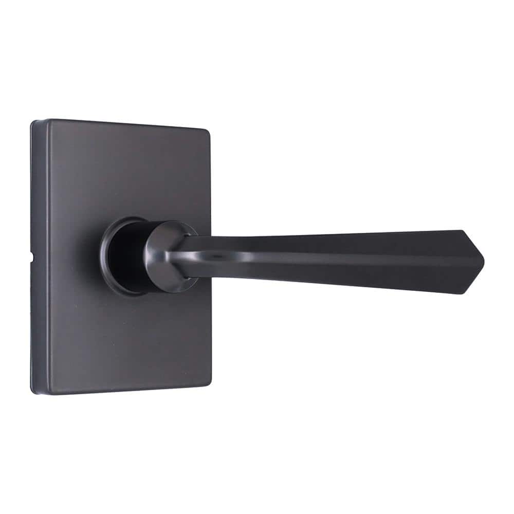 Wilshire Gun Metal Passage Hall/Closet Door Lever with Rectangle Rose