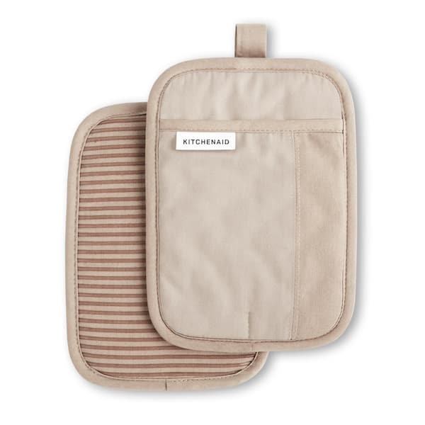 KitchenAid 2pk Cotton Beacon Pot Holders Tan