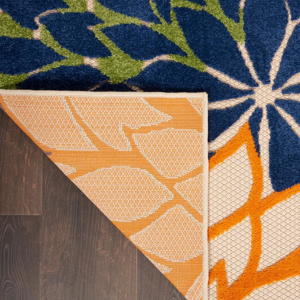 Aloha Multicolor doormat 3 ft. x 4 ft. Floral Modern Indoor/Outdoor Patio Kitchen Area Rug
