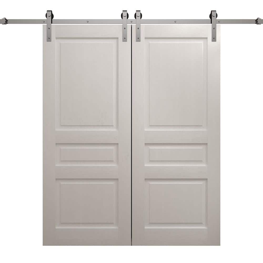 Assemble Required 72 in. x 96 in. Painted White Oak Solid Wood Double Barn Door Slab With Hardware price history on PriceWatchPro