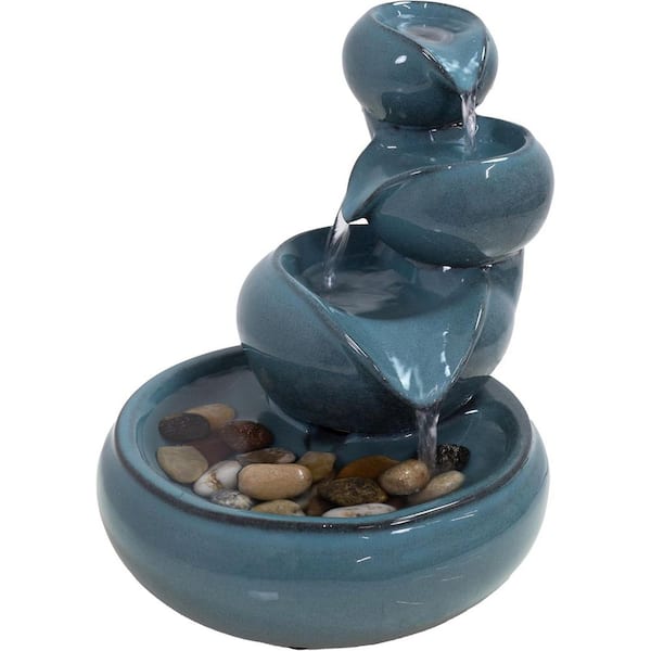 Relaxing Indoor Ceramic Tabletop Waterfall Fountain