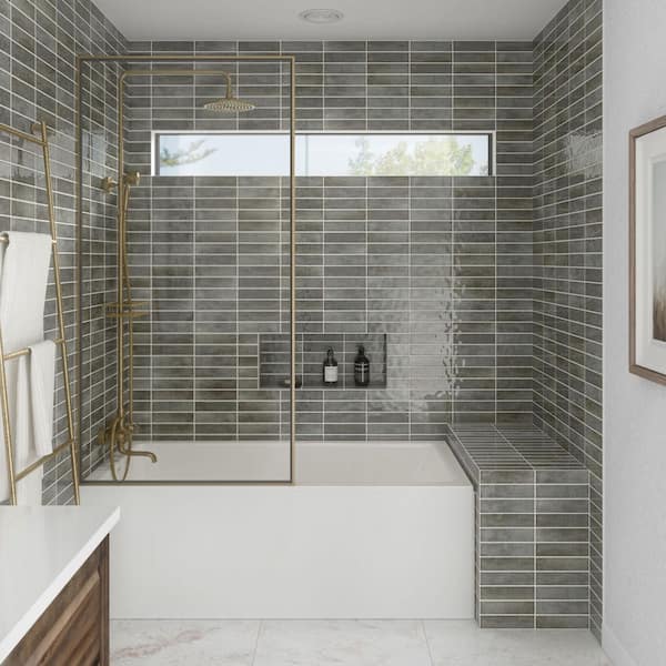 LuxeCraft Rustic Ash 2 in. x 8 in. Glossy Ceramic Wall Tile (487.68 sq. ft./Pallet)
