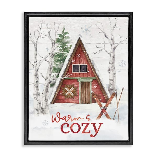 Stupell Industries Warm and Cozy Cabin by Courtney Morgenstern 1-Piece Floater Frame Graphic Print Typography Art Print 21 in. x 17 in.