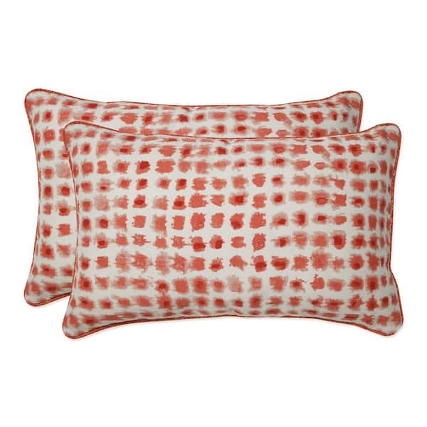 Pillow Perfect Red Rectangular Outdoor Lumbar Throw Pillow 2-Pack