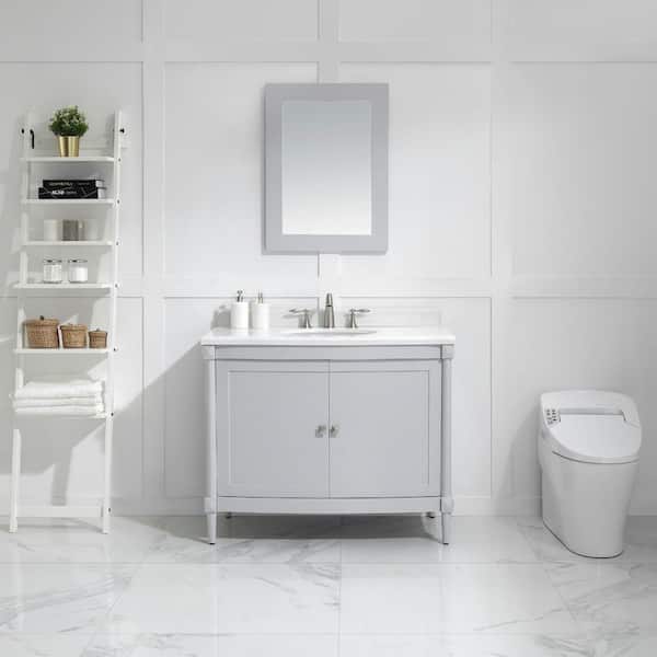 Home Decorators Collection Parkcrest 42 in. W x 22 in. D Bath vanity in Dove Grey with Marble Vanity Top in White with White Sink