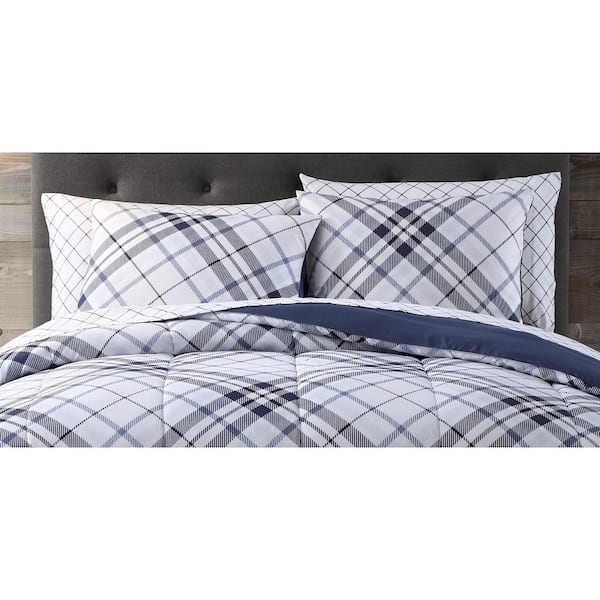 Unbranded Khalvin 7-Piece Indigo Polyester King Bed in a Bag
