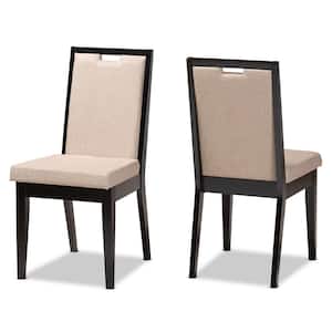 Octavia Sand and Dark Brown Dining Chair (Set of 2)