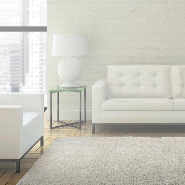 Ultimate Ivory Solid Shag 5 ft. x 7 ft. Indoor Area Rug